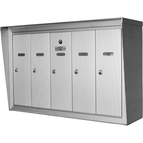 Single Deck Mailboxes, Wall -Mounted, 16" x 5-1/2", 4 Doors, Aluminum EastCoast Offshore Supplies