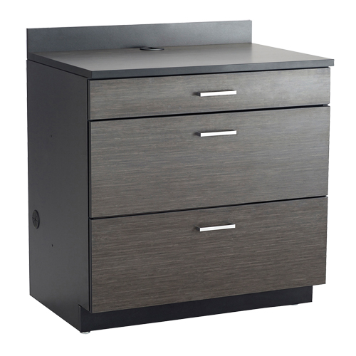 Modular Base Cabinet, 3 Drawers, 36" W x 25" D x 39" H, Asian Night/Black EastCoast Offshore Supplies