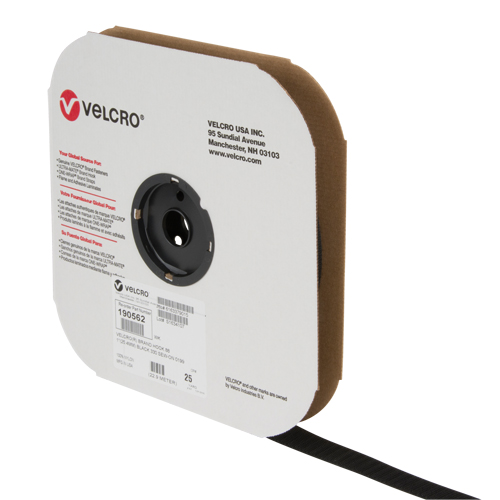 Ruban d'attaches, Crochet, 25 vg x 1", Cousu, Noir EastCoast Offshore Supplies