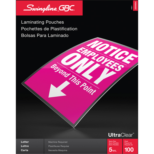 Pochettes lamin&eacute;es pour lettres Swingline UltraClear EastCoast Offshore Supplies