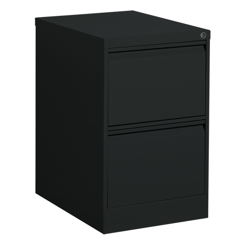 Vertical Filing Cabinet, Steel, 2 Drawers, 18-1/7" W x 25" D x 29" H, Black EastCoast Offshore Supplies