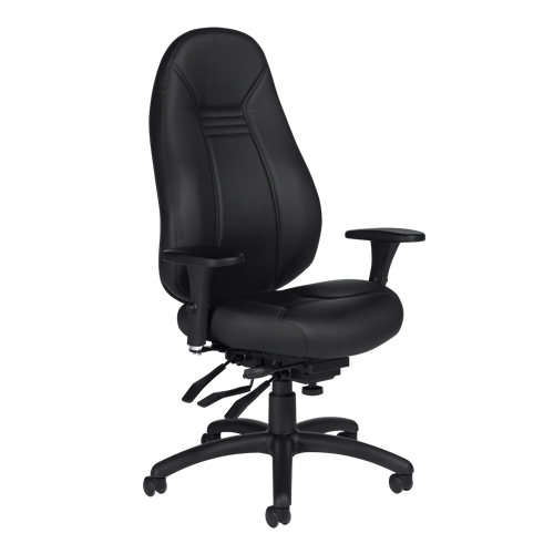 High Back Comfort Chair, Leather, Black, 300 lbs. Capacity EastCoast Offshore Supplies