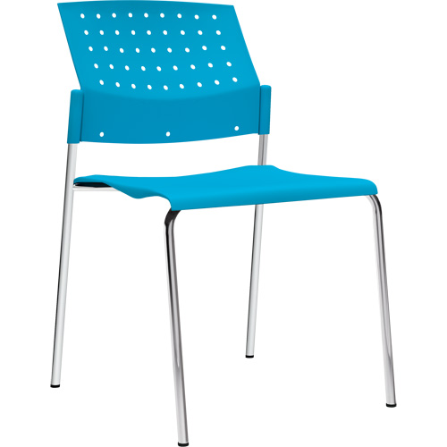 Armless Stacking Chairs, Plastic, 33" High, 300 lbs. Capacity, Blue EastCoast Offshore Supplies
