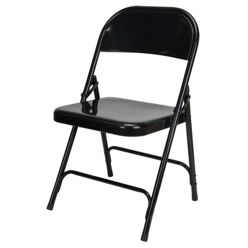 Chaise pliante, Acier, Noir, Capacit&eacute; 300 lb EastCoast Offshore Supplies