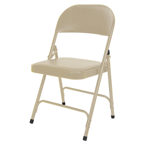 Vinyl Padded Folding Chair, Steel, Beige, 300 lbs. Weight Capacity EastCoast Offshore Supplies