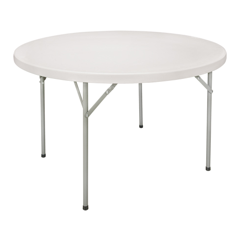 Table pliante, Ronde, 48" l x 48" la, Poly&eacute;thyl&egrave;ne, Blanc EastCoast Offshore Supplies