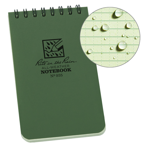 Carnet de notes de poche &agrave; spirale, Couverture souple, Vert, 100 Pages, 3" , 5"  EastCoast Offshore Supplies
