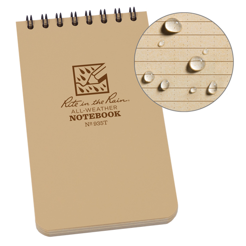 Pocket Top-Spiral Notebook, Soft Cover, Tan, 100 Pages, 3" W x 5" L EastCoast Offshore Supplies