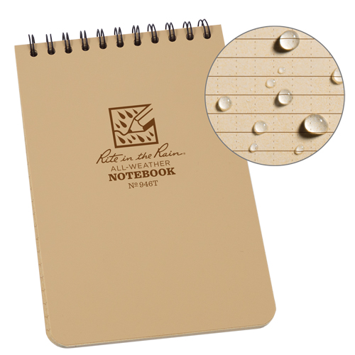 Pocket Top-Spiral Notebook, Soft Cover, Tan, 100 Pages, 4" W x 6" L EastCoast Offshore Supplies