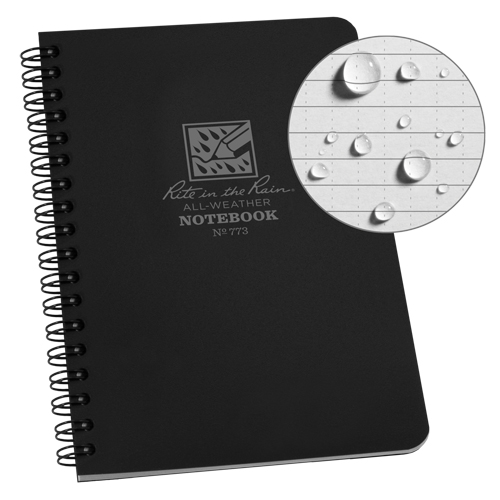 Side-Spiral Notebook, Soft Cover, Black, 64 Pages, 4-5/8" W x 7" L EastCoast Offshore Supplies