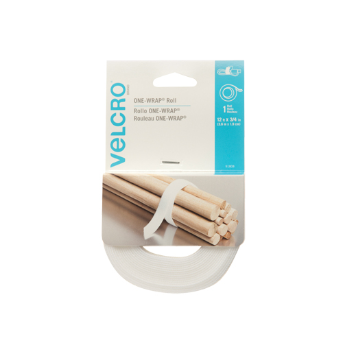 Ruban d'attaches One-Wrap, Boucle et crochet, 12' x 3/4", Auto-aggripant, Blanc EastCoast Offshore Supplies