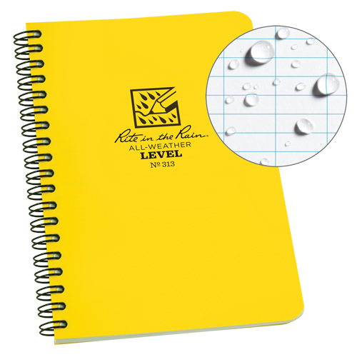 Carnet de notes de poche &agrave; spirale lat&eacute;rale, Couverture souple, Jaune, 64 Pages, 4-5/8" , 7"  EastCoast Offshore Supplies