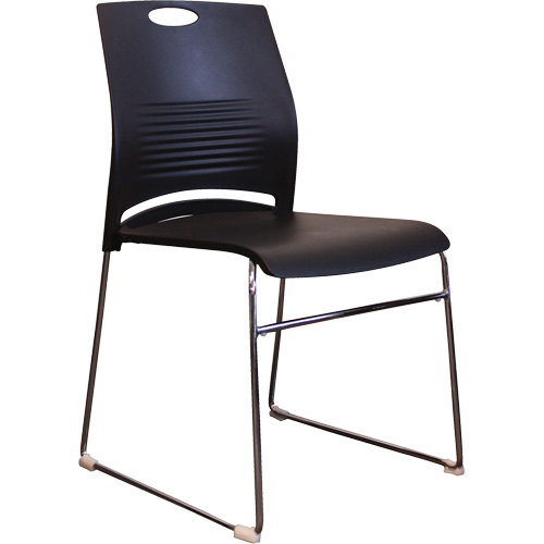 Chaises empilables s&eacute;rie Activ, Plastique, Hauteur 23", Capacit&eacute; 275 lb, Noir EastCoast Offshore Supplies