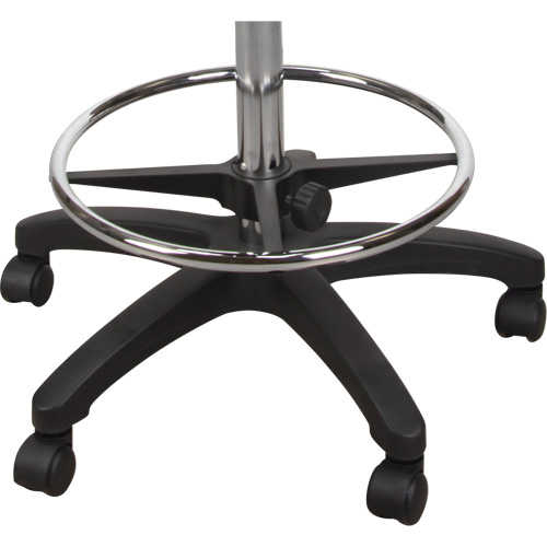 Tabouret robuste et ergonomique, Mobile, Ajustable, 39" - 48", Polyur&eacute;thane Si&egrave;ge, Noir EastCoast Offshore Supplies