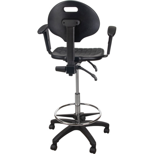 Heavy-Duty Ergonomic Stool with Adjustable Arm Rests & Nylon Stem Casters, Mobile, Adjustable Height, 250 lbs. Capacity EastCoast Offshore Supplies