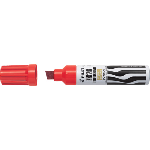 Marqueur &agrave; encre permanent Super Colour Jumbo, Rouge, Pointe Ciseau EastCoast Offshore Supplies