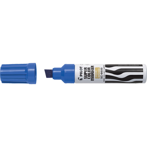 Marqueur &agrave; encre permanent Super Colour Jumbo, Bleu, Pointe Ciseau EastCoast Offshore Supplies