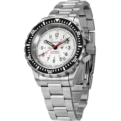 Grande montre automatique de plong&eacute;e &eacute;dition arctique GSAR avec bracelet en acier inoxydable, Num&eacute;rique, &agrave; piles, 41 mm, Argent EastCoast Offshore Supplies