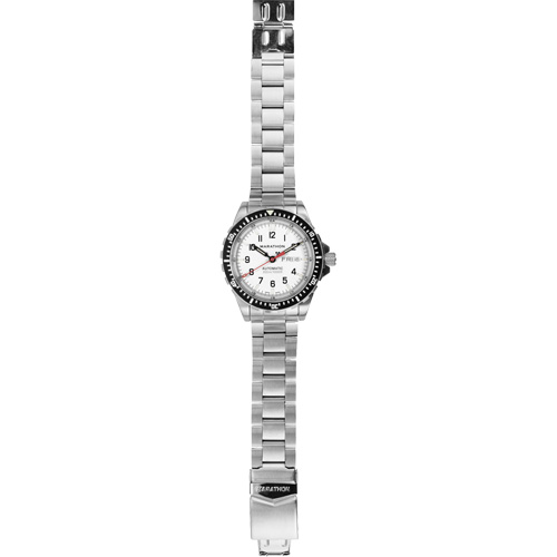Tr&egrave;s grande montre automatique &eacute;dition arctique avec jour/date avec bracelet en acier inoxydable, Num&eacute;rique, &agrave; piles, 46 mm, Argent EastCoast Offshore Supplies
