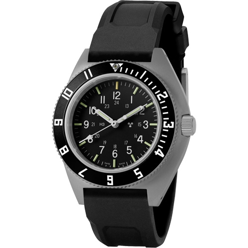 Steel Navigator Watch on 3-Piece Rubber Strap Kit, Digital, Battery Operated, 41 mm, Black EastCoast Offshore Supplies