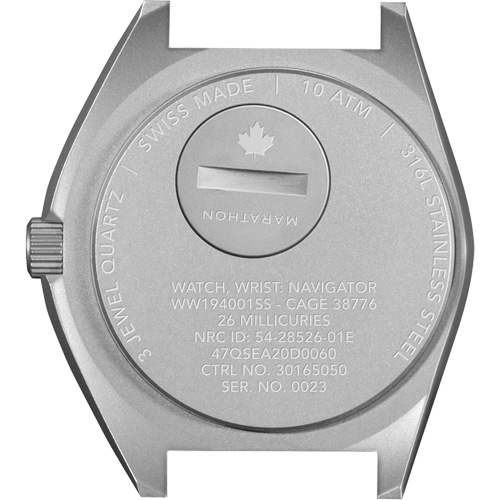 Steel Navigator Watch on 3-Piece Rubber Strap Kit, Digital, Battery Operated, 41 mm, Black EastCoast Offshore Supplies