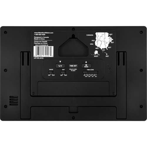 Self-Setting & Self-Adjusting Wall Clock with Stand, Digital, Battery Operated, Black EastCoast Offshore Supplies