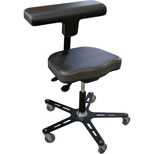 VEGA-T Ergonomic Industrial Chair, Mobile, Adjustable, Vinyl Seat, Black EastCoast Offshore Supplies