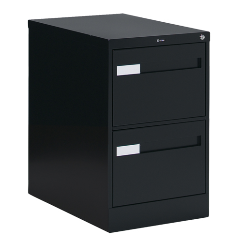 Vertical Filing Cabinet with Recessed Drawer Handles, 2 Drawers, 18.15" W x 26.56" D x 29" H, Black EastCoast Offshore Supplies