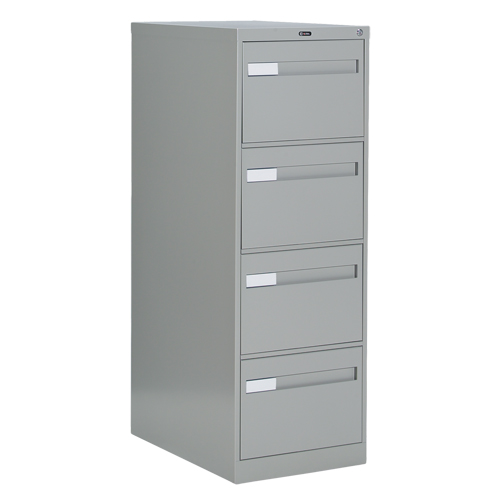 Vertical Filing Cabinet with Recessed Drawer Handles, 4 Drawers, 18.15" W x 26.56" D x 52" H, Grey EastCoast Offshore Supplies