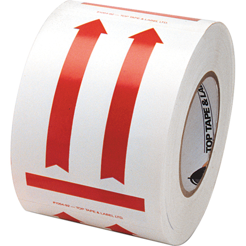 &eacute;tiquettes pour traitement sp&eacute;cial a/pictogramme Ce c&ocirc;t&eacute; vers le haut, 6" lo x 4" la, Rouge/blanc EastCoast Offshore Supplies