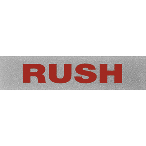 "Rush" Special Handling Labels, 5" L x 2" W, Black on Red EastCoast Offshore Supplies
