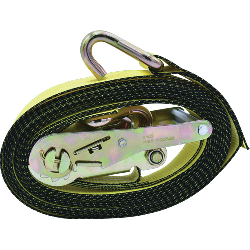 Tendeurs d'arrimage &agrave; cliquet, Crochet en J, 2" , 16' , Charge d'utilisation max. 10 000 lb EastCoast Offshore Supplies