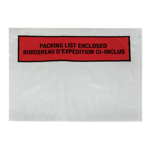 Pochette pour bordereau d'exp&eacute;dition, 7" lo x 5-1/2" la, Style Insertion par l'arri&egrave;re EastCoast Offshore Supplies