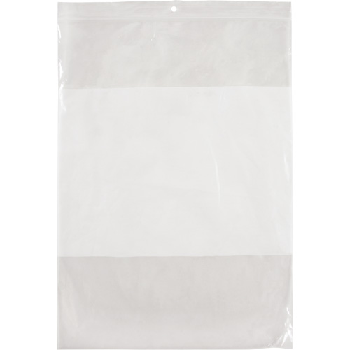 Sacs en poly avec espace inscriptible blanc, Refermable, 12" x 9", 2 mils EastCoast Offshore Supplies