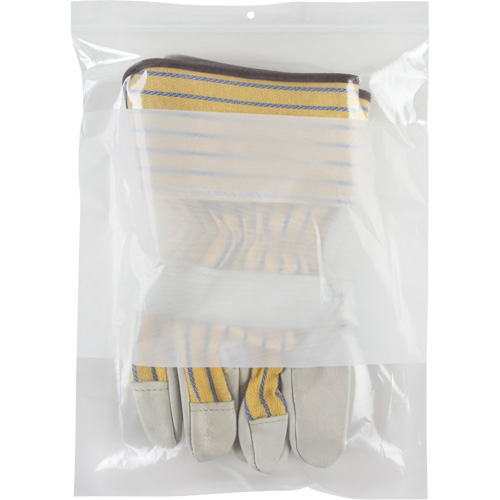 Sacs en poly avec espace inscriptible blanc, Refermable, 12" x 9", 2 mils EastCoast Offshore Supplies