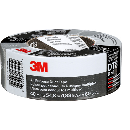 DT8 All-Purpose Duct Tape, 8 mils, Silver, 48 mm (2") x 55 m (180') EastCoast Offshore Supplies