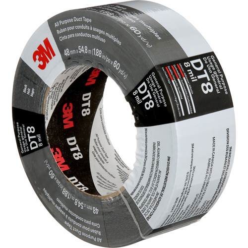 Ruban adh&eacute;sif tout usage DT8, 8 mils, Noir, 48 mm (2") x 55 m (180') EastCoast Offshore Supplies