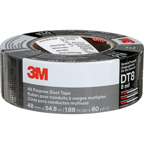 Ruban adh&eacute;sif tout usage DT8, 8 mils, Noir, 48 mm (2") x 55 m (180') EastCoast Offshore Supplies