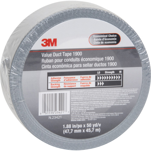 1900 Value Duct Tape, 5.8 mils, Silver, 48 mm (2") x 5.7 m (18.7') EastCoast Offshore Supplies