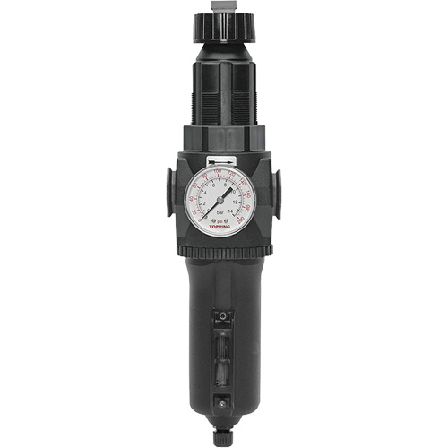 Filtre/r&eacute;gulateur drain manuel avec bol en m&eacute;tal et manom&egrave;tre Modulair 400, 1/2" NPT, 200 psi, Capacit&eacute; de 9,1 oz liq. EastCoast Offshore Supplies