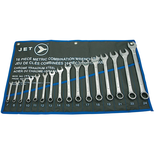 Jeu de cl&eacute;s &agrave; panneaux sur&eacute;lev&eacute;es CWS-16M, Combinaison, 16 morceaux, M&eacute;trique EastCoast Offshore Supplies