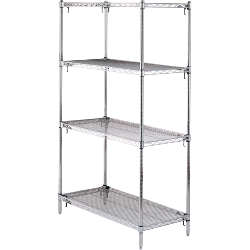 Shelving Unit, 4 Tiers, 36" W x 63" H x 18" D EastCoast Offshore Supplies