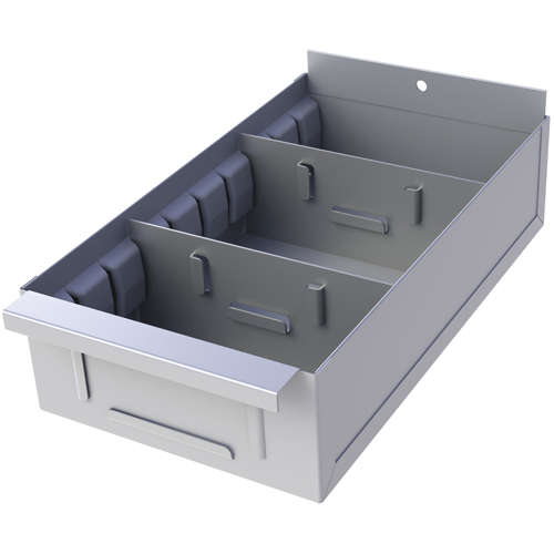 Boîte pour tablette de rayonnage enclenchable Interlok, Acier, 5-5/8" la x 12" p, 4-3/4" h, Gris p&acirc;le EastCoast Offshore Supplies