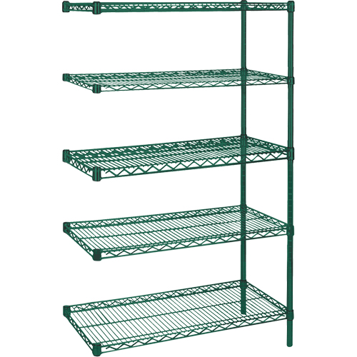 &eacute;tag&egrave;res robustes en treillis m&eacute;tallique au fini &eacute;poxy vert, Ensemble de Ajout, 5 Tablettes, 30" la x 74" h x 14" p EastCoast Offshore Supplies