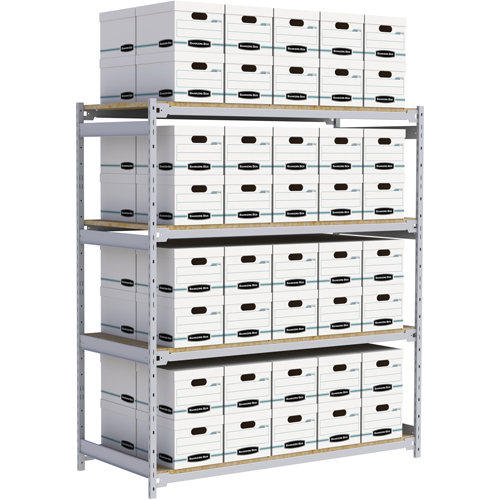 Wide Span Record Storage Shelving, Steel, 4 Shelves, 72" W x 32" D x 84" H EastCoast Offshore Supplies