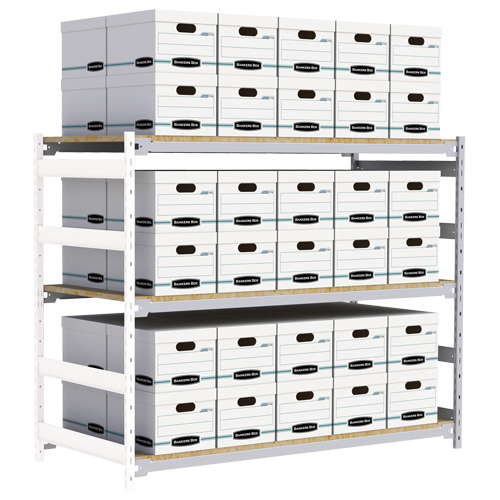 &eacute;tag&egrave;re-classeur de grande largeur, Acier, 3 Tablettes, 72" la x 32" p x 60" h, Ensemble Ajout EastCoast Offshore Supplies