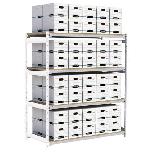 Wide Span Record Storage Shelving, Steel, 4 Shelves, 72" W x 32" D x 84" H, Add-On Kit EastCoast Offshore Supplies