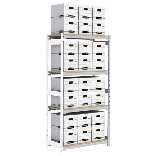 &eacute;tag&egrave;re-classeur de grande largeur, Acier, 4 Tablettes, 42" la x 18" p x 84" h, Ensemble Ajout EastCoast Offshore Supplies