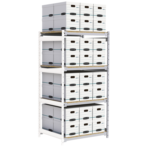 &eacute;tag&egrave;re-classeur de grande largeur, Acier, 4 Tablettes, 42" la x 32" p x 84" h, Ensemble Ajout EastCoast Offshore Supplies
