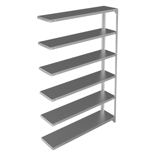 Shelving Unit, Galvanized Steel, Slotted Angle, Add-On, 48" W x 72" H x 12" D EastCoast Offshore Supplies